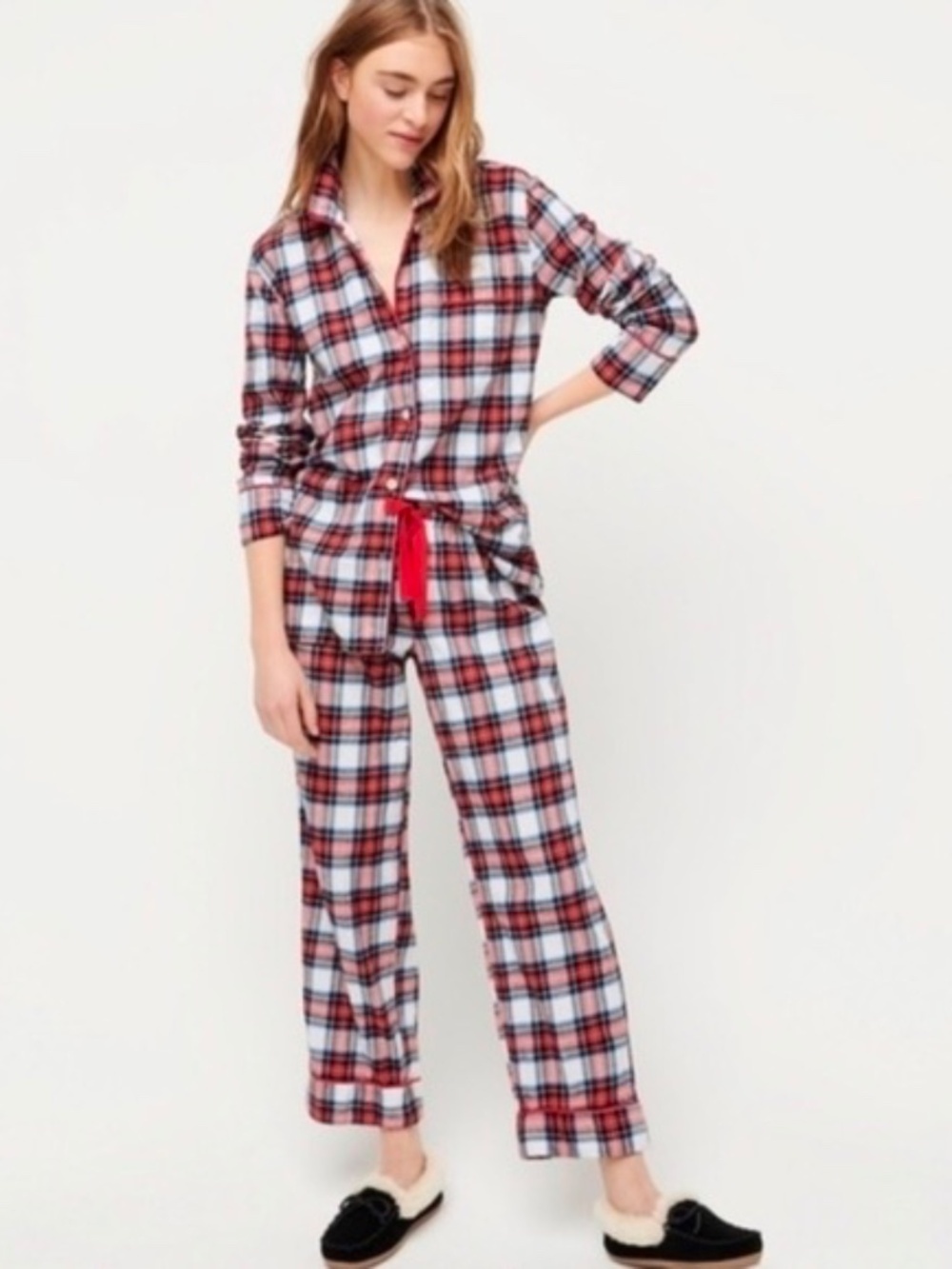 J. Crew Tartan Flannel Button Down Pajama Top Size Small